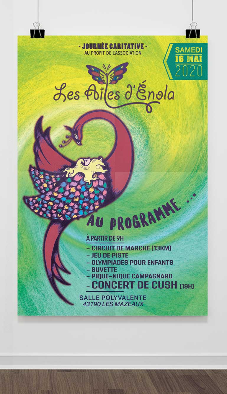 conception illustration enola affiche couleur